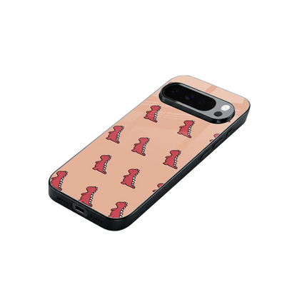 Dino Red stylish phone case for google pixel 10 pro xl | glossy glass and slim fit
