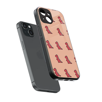 Dino Red sleek iphone 12 mini cover with tempered glass back and TPU edges