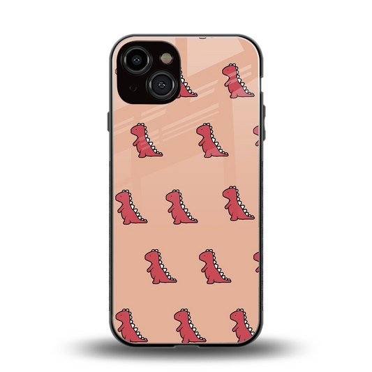 Dino Red back phone cover | glass case for iphone 14