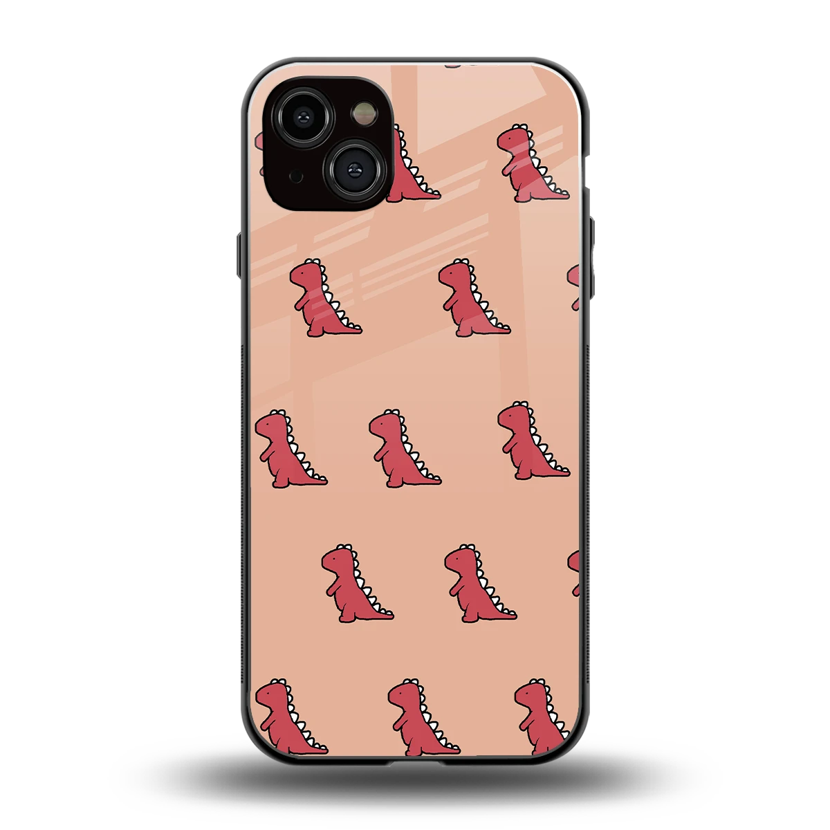 Dino Red back phone cover | glass case for iphone 14 plus
