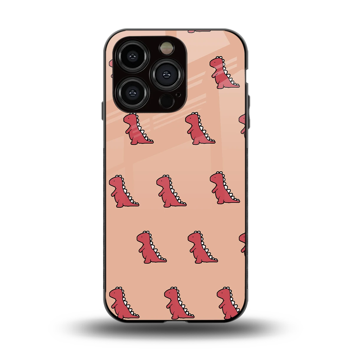 Dino Red back phone cover | glass case for iphone 15 pro