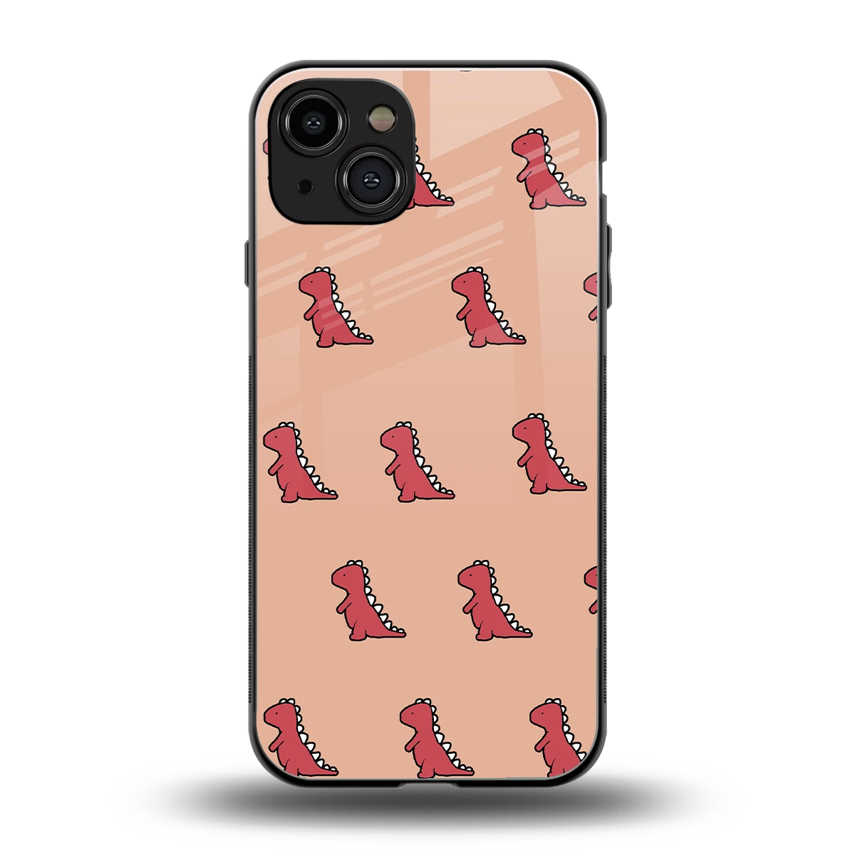 Dino Red back phone cover | glass case for iphone 15