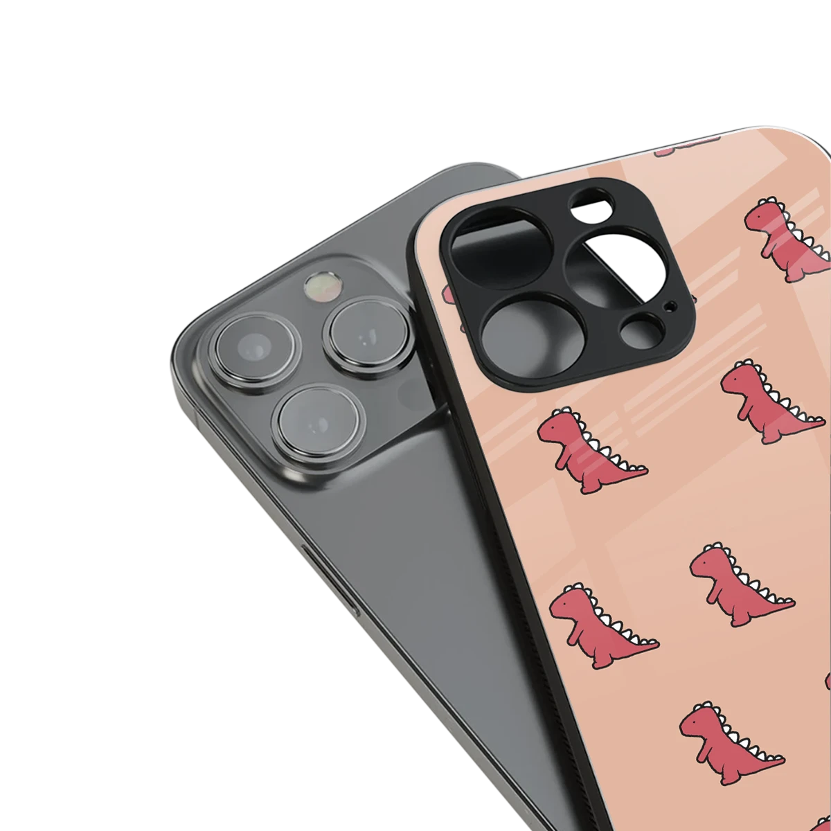 Dino Red stylish phone case for iphone 15 pro | glossy glass and slim fit