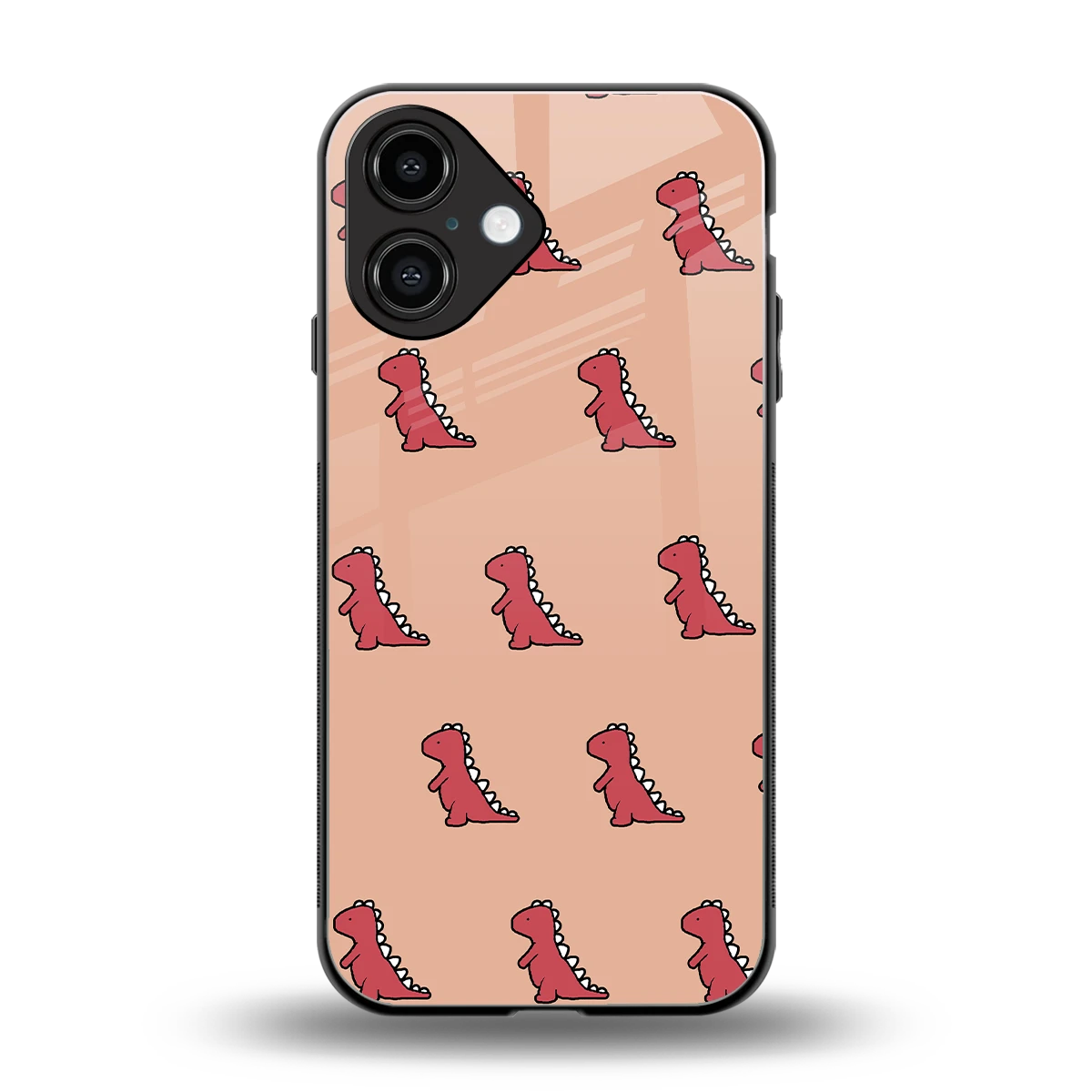 Dino Red back phone cover | glass case for iphone 16