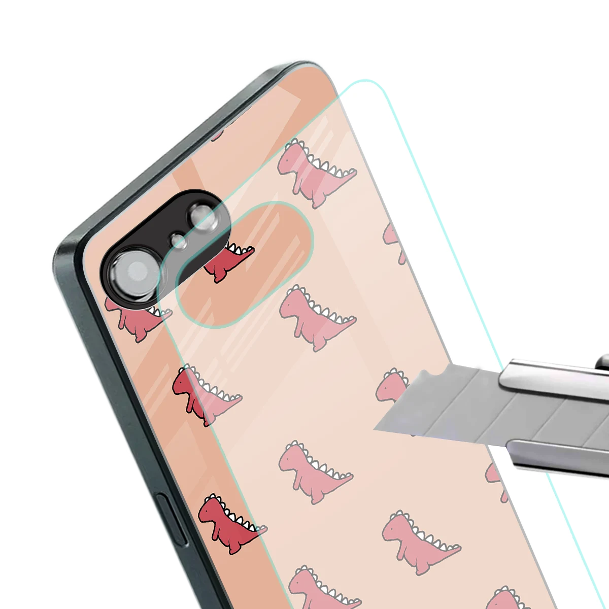 Dino Red stylish phone case for iphone 17e | glossy glass and slim fit