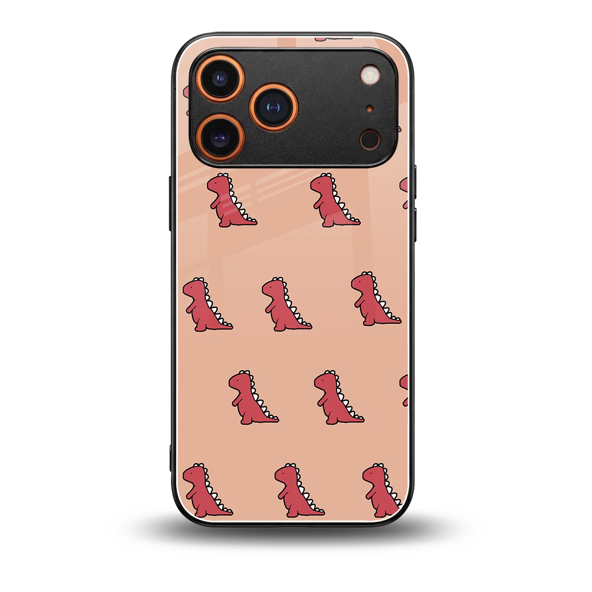 Dino Red back phone cover | glass case for iphone 17 pro