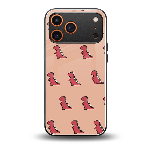 Dino Red back phone cover | glass case for iphone 17 pro max