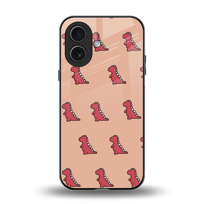 Dino Red back phone cover | glass case for iphone 17