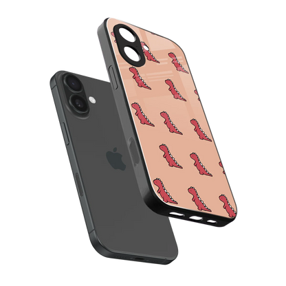 Dino Red sleek iphone 17 cover with tempered glass back and TPU edges