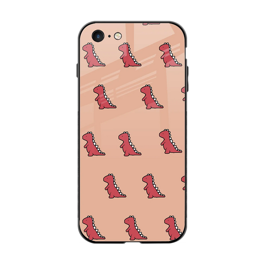 Dino Red back phone cover | glass case for iphone 6