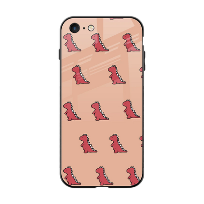 Dino Red back phone cover | glass case for iphone 7