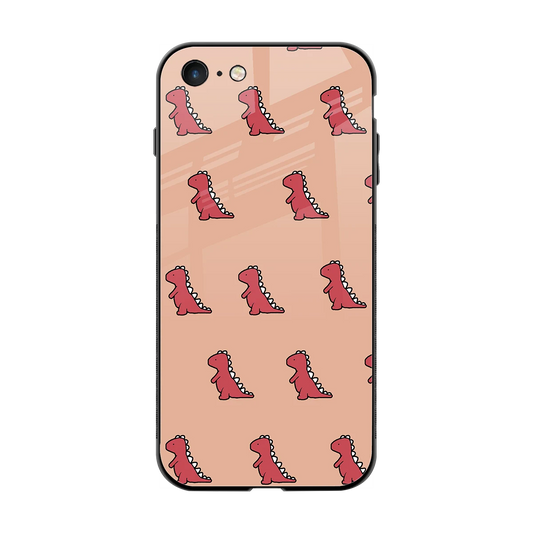 Dino Red back phone cover | glass case for iphone 7