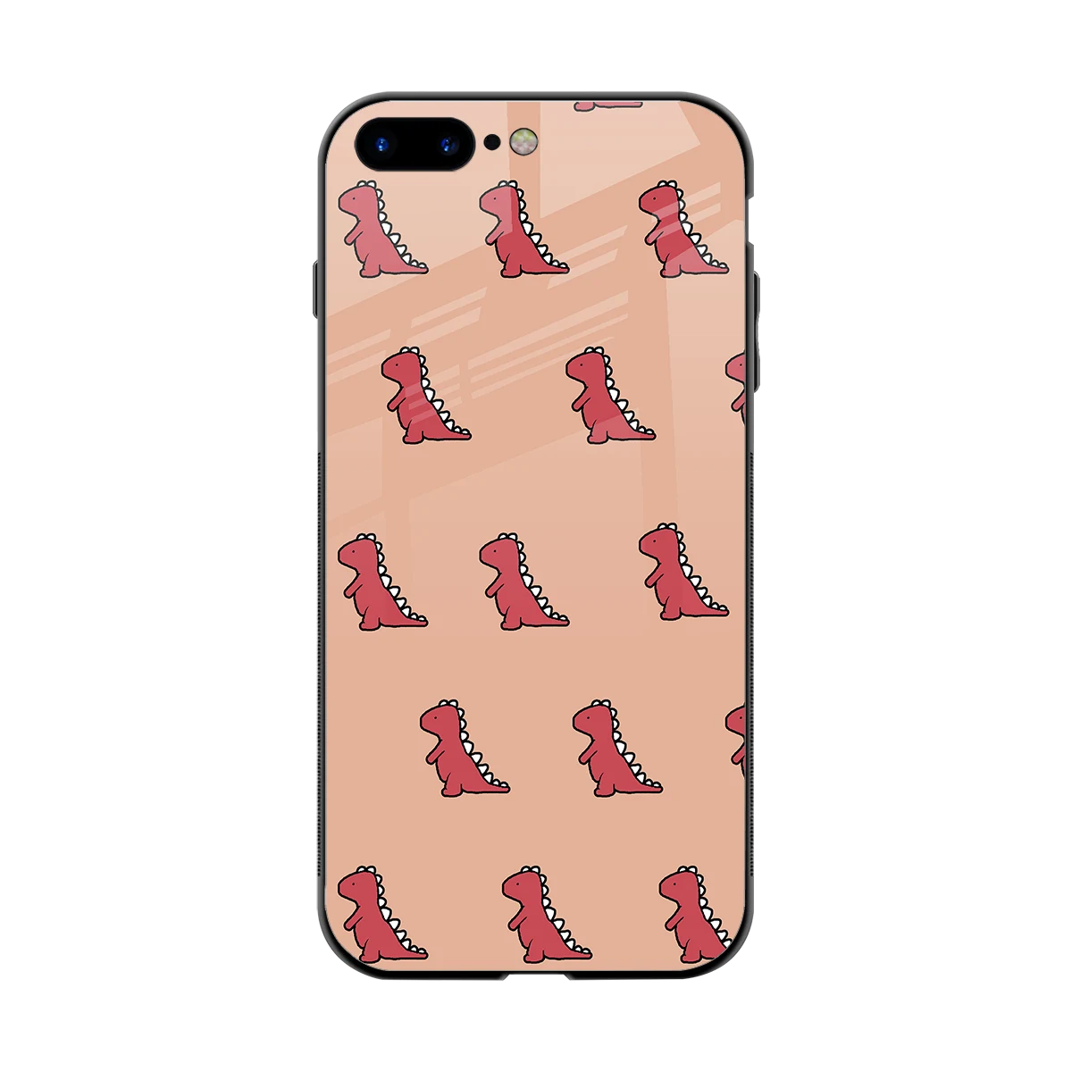 Dino Red back phone cover | glass case for iphone 7 plus
