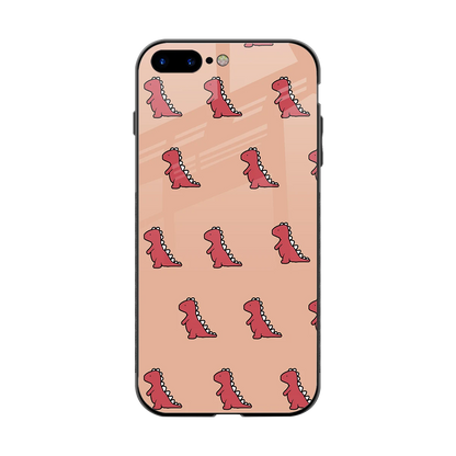 Dino Red back phone cover | glass case for iphone 7 plus
