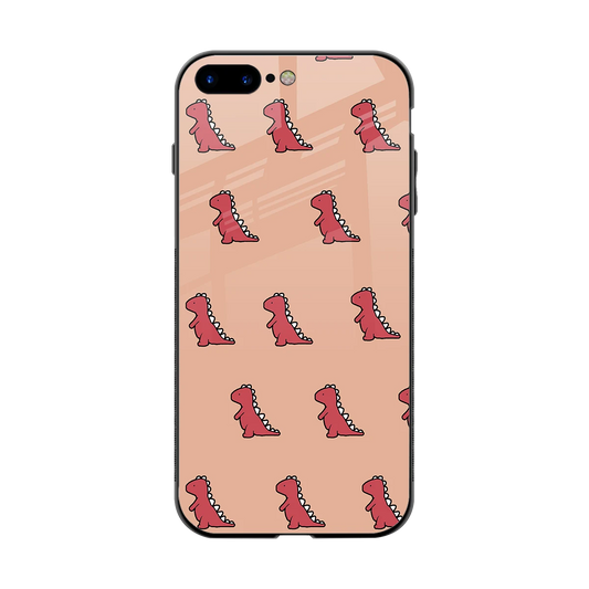 Dino Red back phone cover | glass case for iphone 7 plus