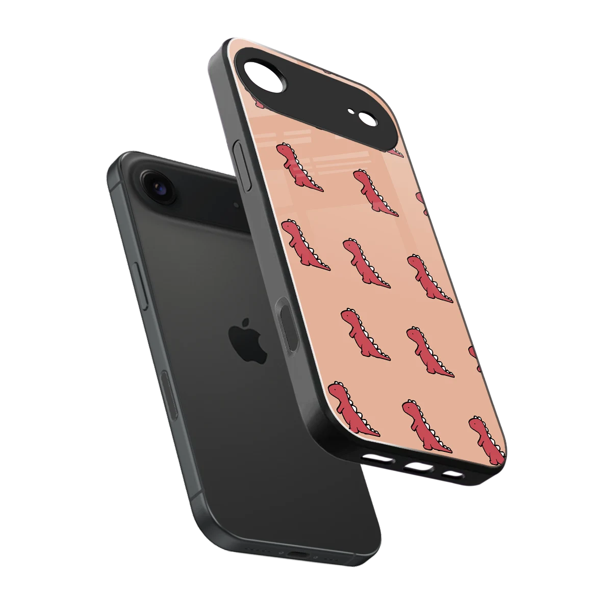 Dino Red sleek iphone air cover with tempered glass back and TPU edges