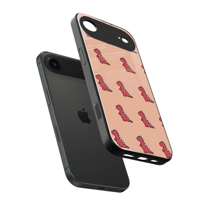 Dino Red sleek iphone air cover with tempered glass back and TPU edges