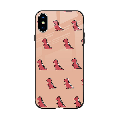 Dino Red back phone cover | glass case for iphone xs