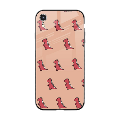 Dino Red back phone cover | glass case for iphone xr
