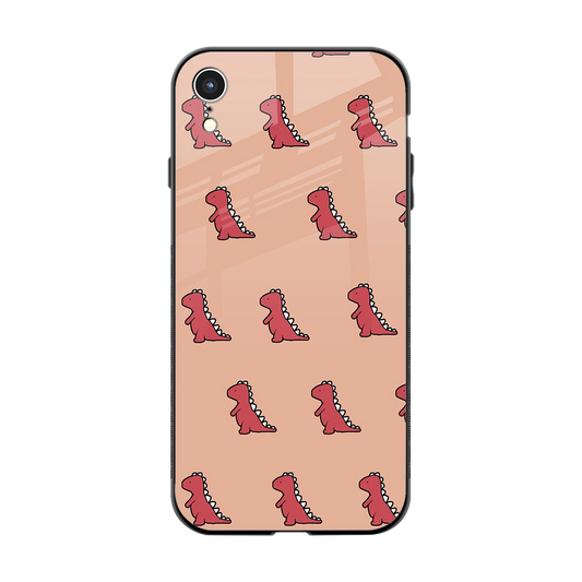 Dino Red back phone cover | glass case for iphone xr
