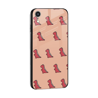 Dino Red sleek iphone xr cover with tempered glass back and TPU edges