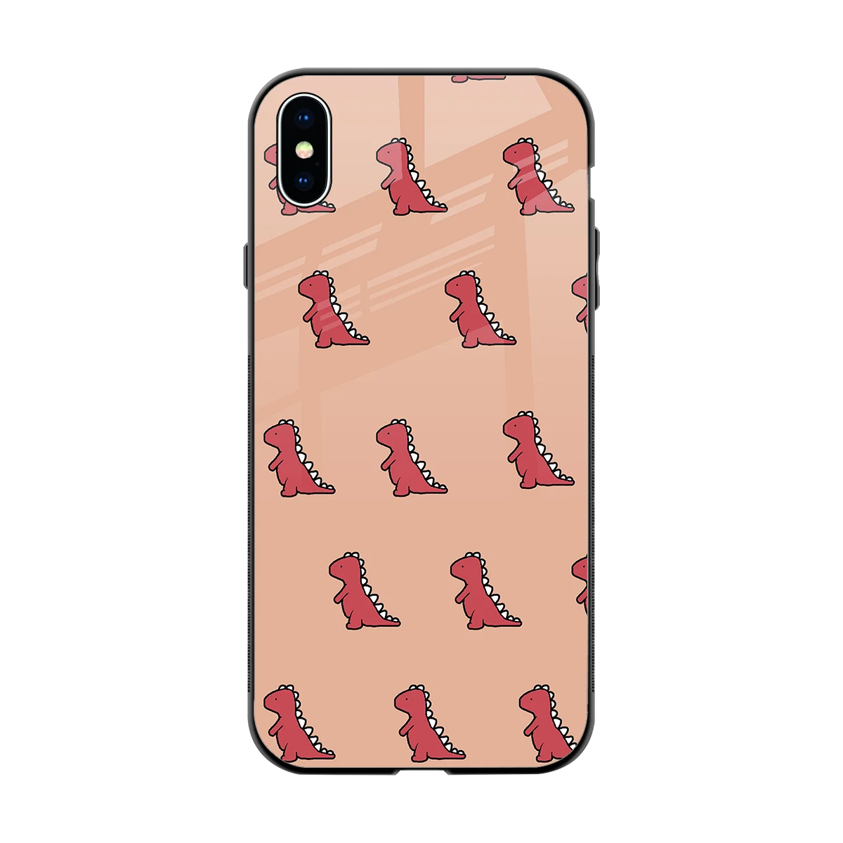 Dino Red back phone cover | glass case for iphone xs max