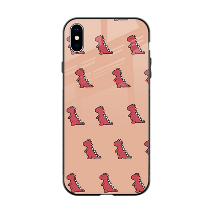 Dino Red back phone cover | glass case for iphone xs max