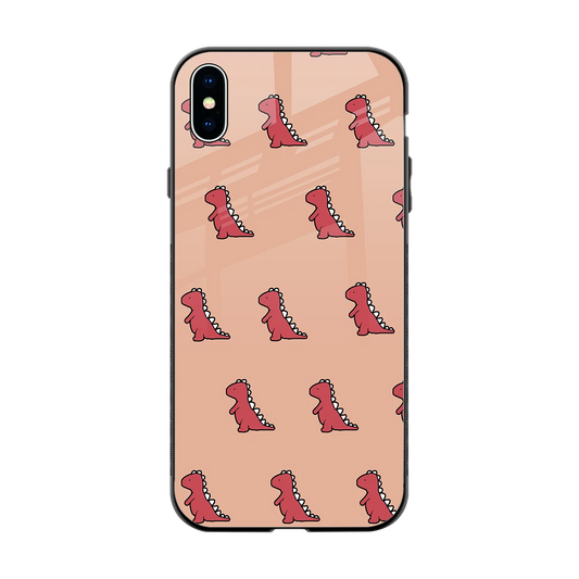 Dino Red back phone cover | glass case for iphone xs max