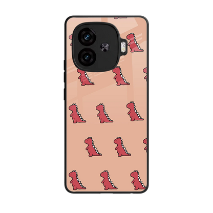 Dino Red back phone cover | glass case for iqoo neo 10r 5g