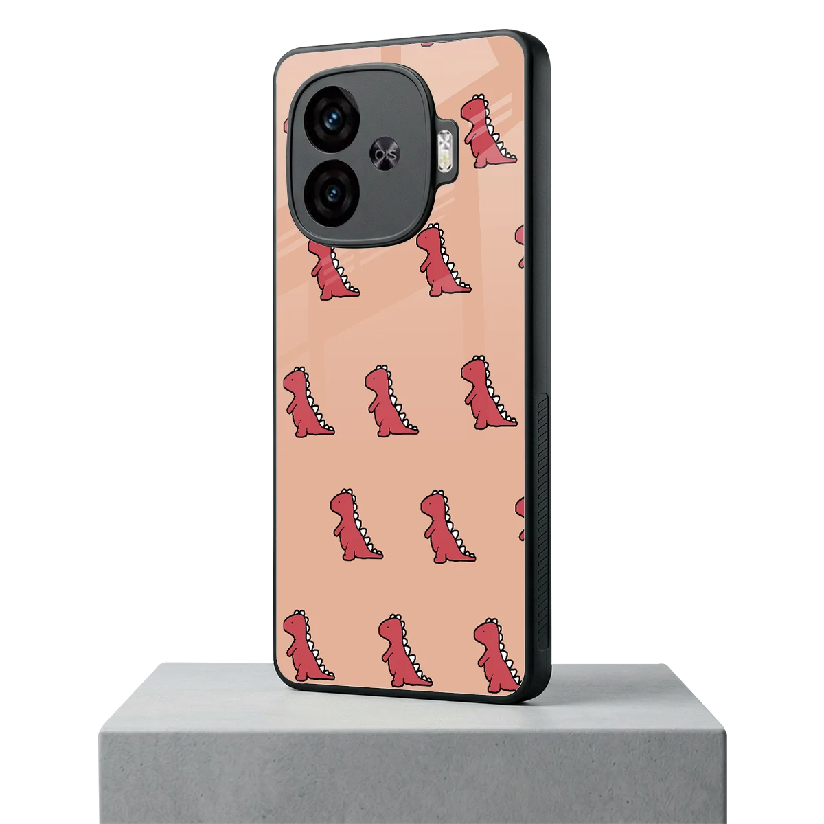 Dino Red iqoo neo 10r 5g mobile cover | shockproof glass phone case
