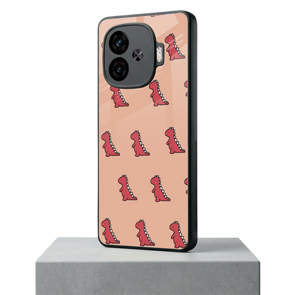 Dino Red iqoo neo 10r 5g mobile cover | shockproof glass phone case