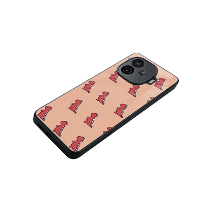 Dino Red stylish phone case for iqoo neo 10r 5g | glossy glass and slim fit