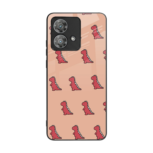 Dino Red back phone cover | glass case for motorola edge 40 neo 5g