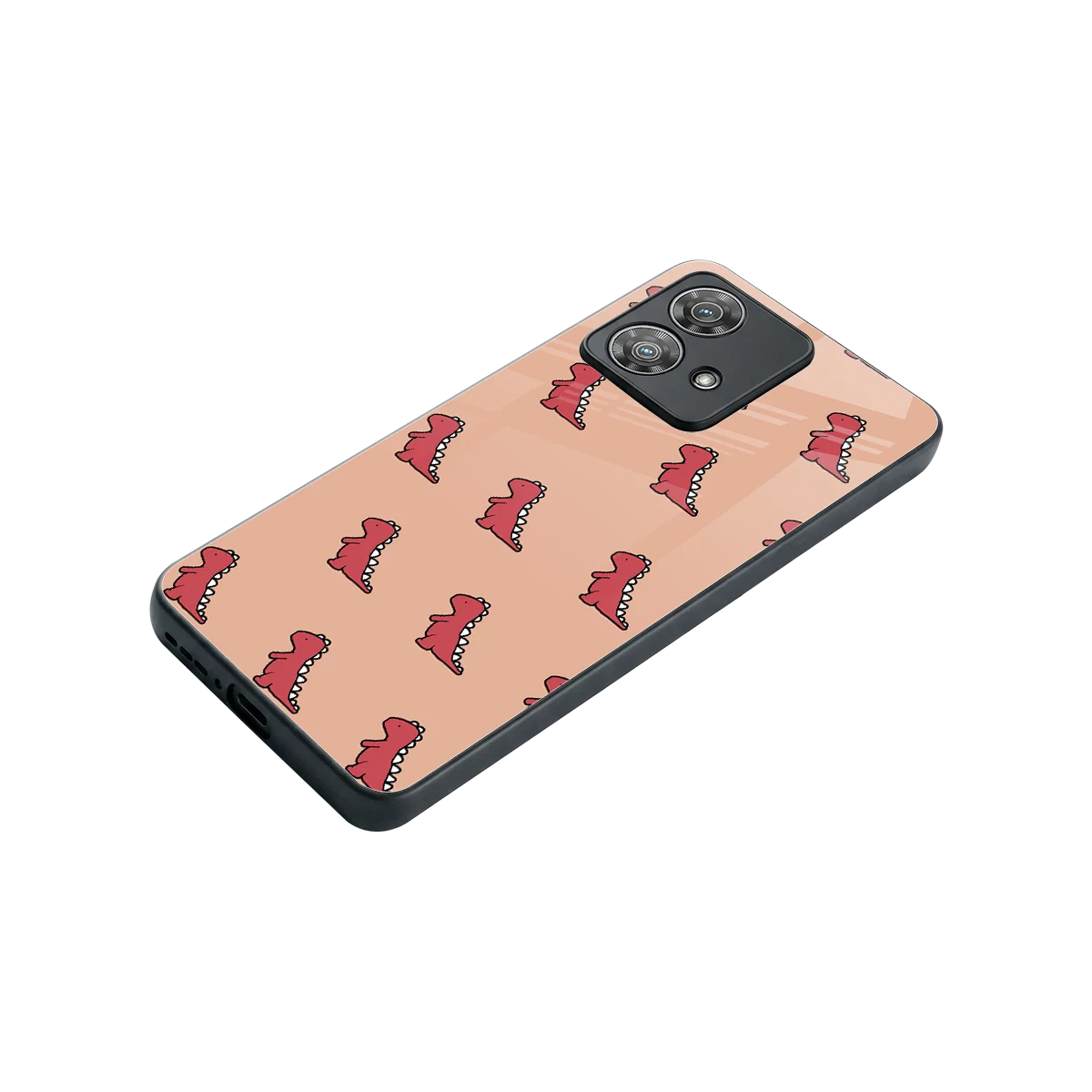 Dino Red stylish phone case for motorola edge 40 neo 5g | glossy glass and slim fit