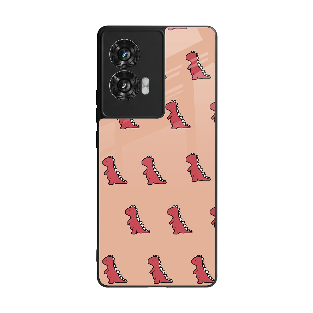 Dino Red back phone cover | glass case for motorola edge 50 fusion