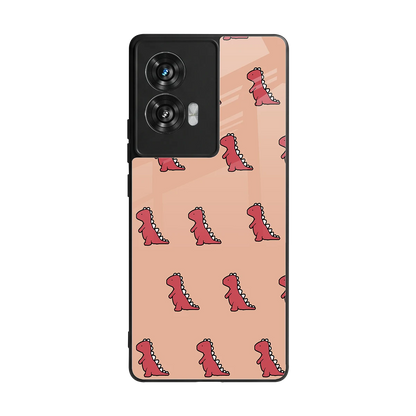 Dino Red back phone cover | glass case for motorola edge 50 fusion