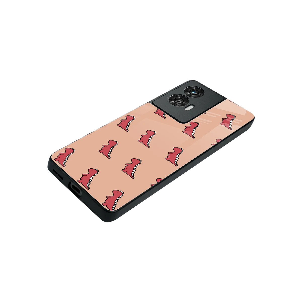Dino Red stylish phone case for motorola edge 50 fusion | glossy glass and slim fit