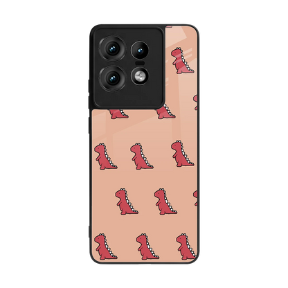 Dino Red back phone cover | glass case for motorola edge 50 pro