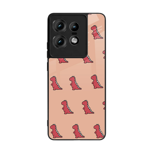 Dino Red back phone cover | glass case for motorola edge 50 pro