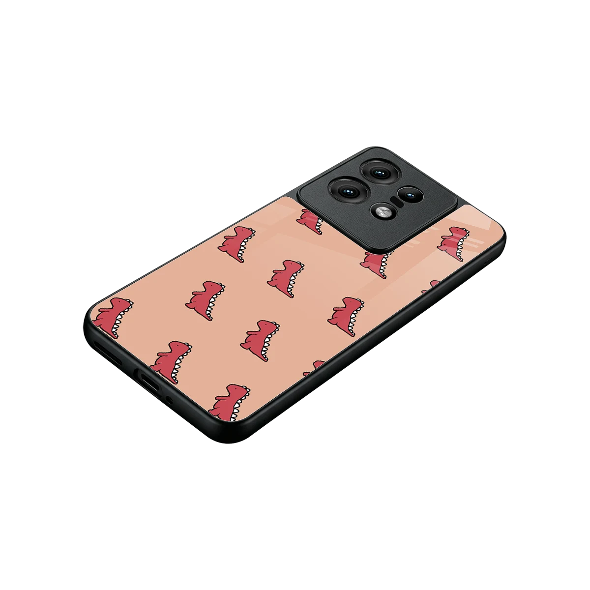 Dino Red stylish phone case for motorola edge 50 pro | glossy glass and slim fit