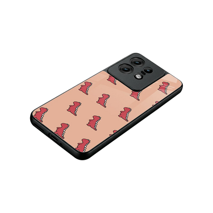 Dino Red stylish phone case for motorola edge 50 pro | glossy glass and slim fit