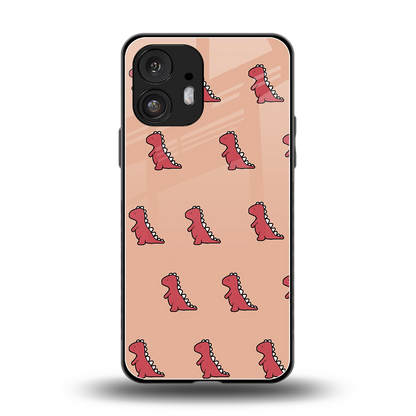 Dino Red back phone cover | glass case for nothing phone 2