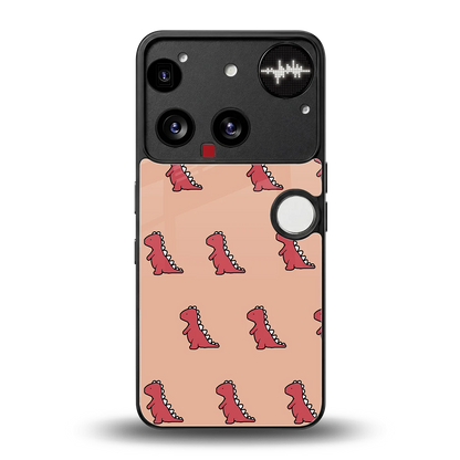 Dino Red back phone cover | glass case for nothing phone 3