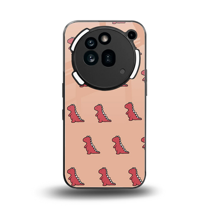 Dino Red back phone cover | glass case for nothing phone 3a pro