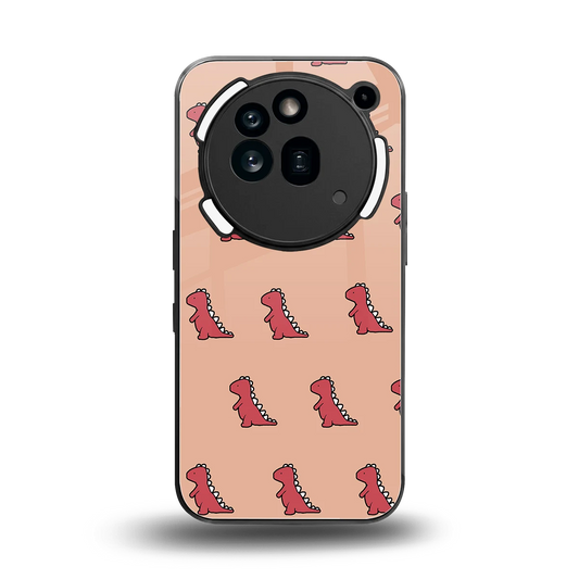 Dino Red back phone cover | glass case for nothing phone 3a pro
