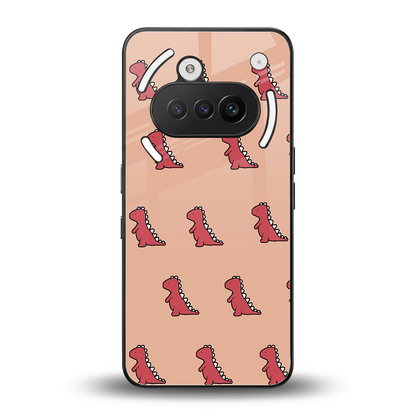 Dino Red back phone cover | glass case for nothing phone 3a