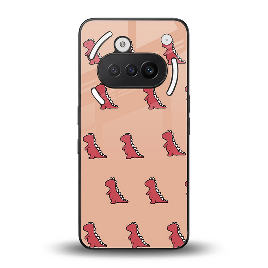 Dino Red back phone cover | glass case for nothing phone 3a