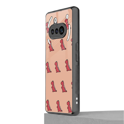 Dino Red nothing phone 3a mobile cover | shockproof glass phone case