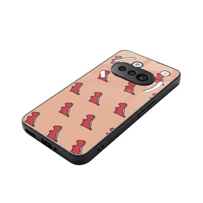 Dino Red stylish phone case for nothing phone 3a | glossy glass and slim fit