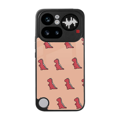 Dino Red back phone cover | glass case for nothing phone 4a pro
